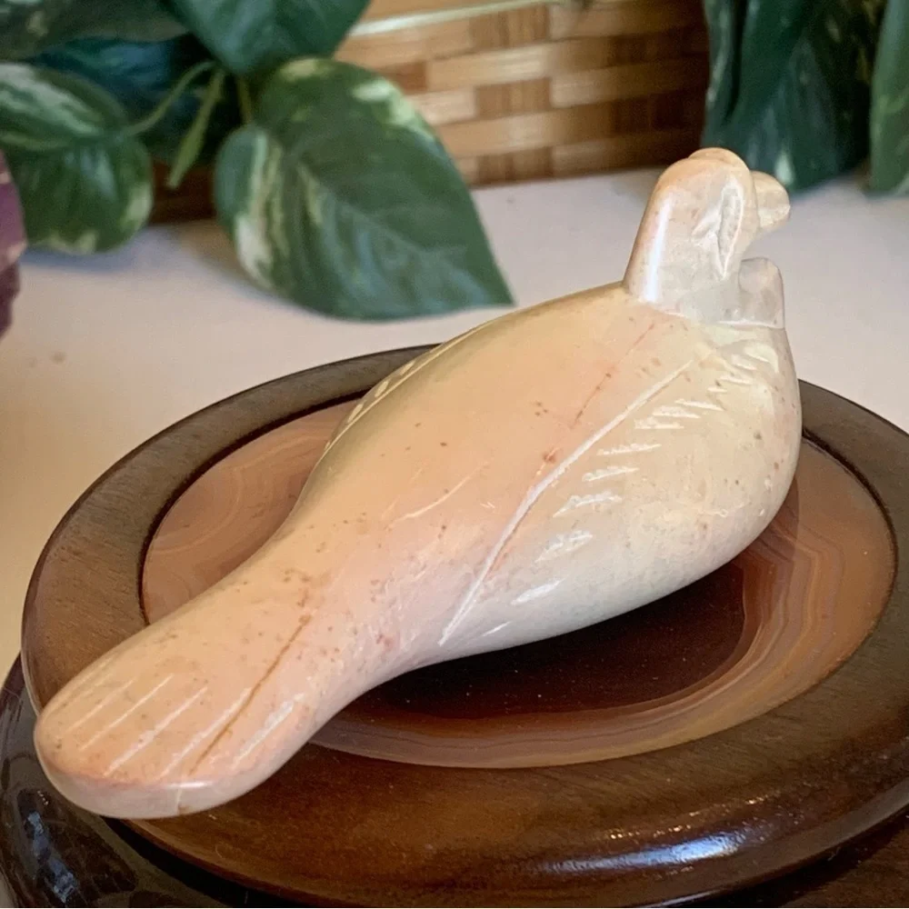 Hand Carved Soapstone Duck Loon Sculpture Stone Stylized Bird Figurine Kenya 4.6